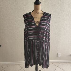 TORRID‎ striped sleeveless high low dress plus size 4X